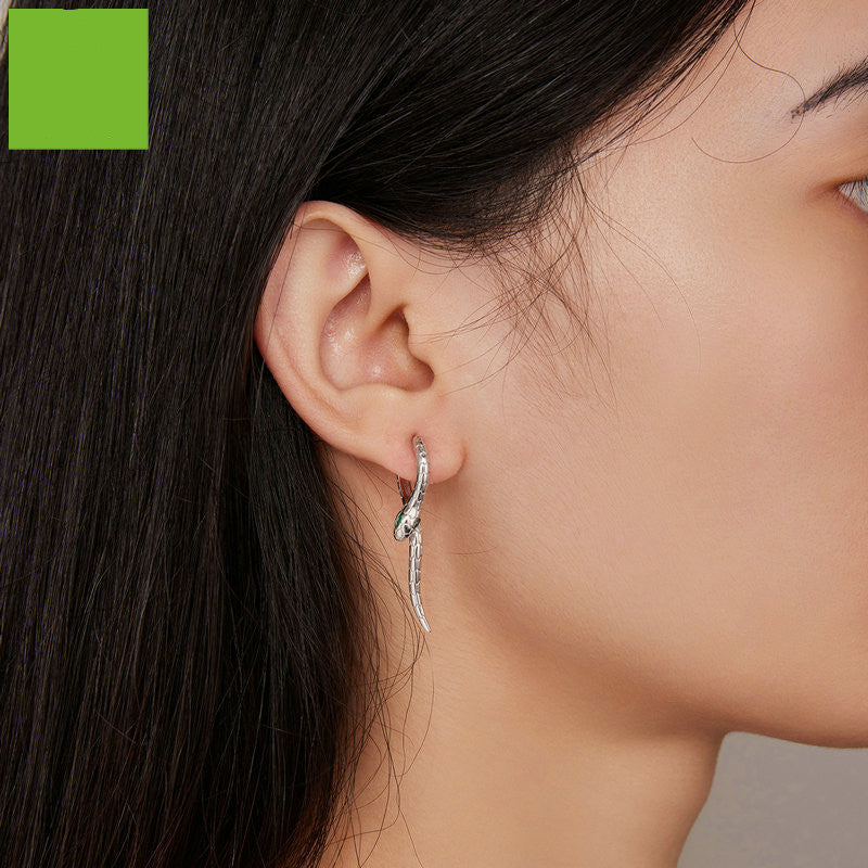 silver snake earrings - MRSLM