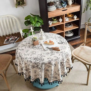 floral round tablecloth, view 4 - MRSLM