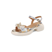 Leather chunky heel sandals, view 10 - MRSLM