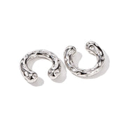 chunky gold ear cuff with hammered texture, view 3 - MRSLM