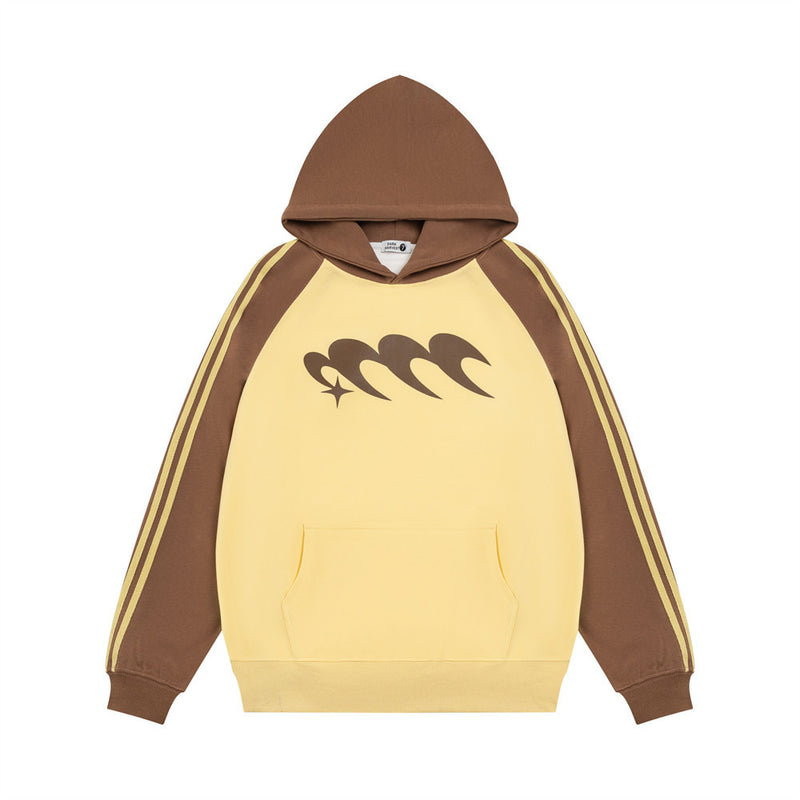 men's raglan sleeve color stitching hoodie - MRSLM