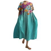 women's round neck 3D print dress, view 8 - MRSLM
