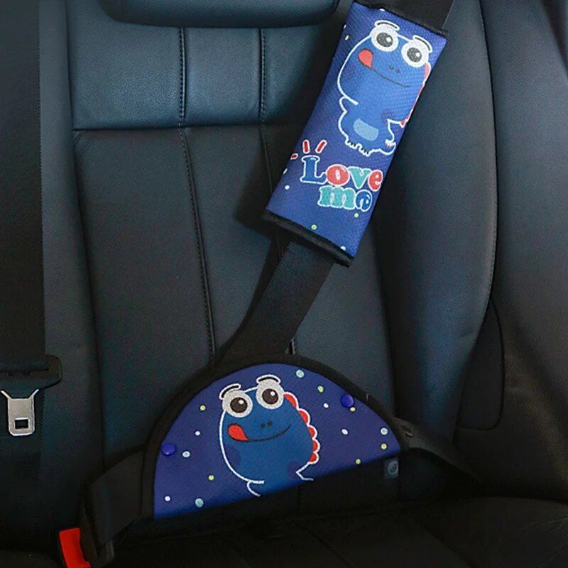 kids seat belt cushion and adjuster set, view 3 - MRSLM
