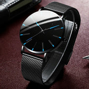 men's black stainless steel quartz watch, view 9 - MRSLM