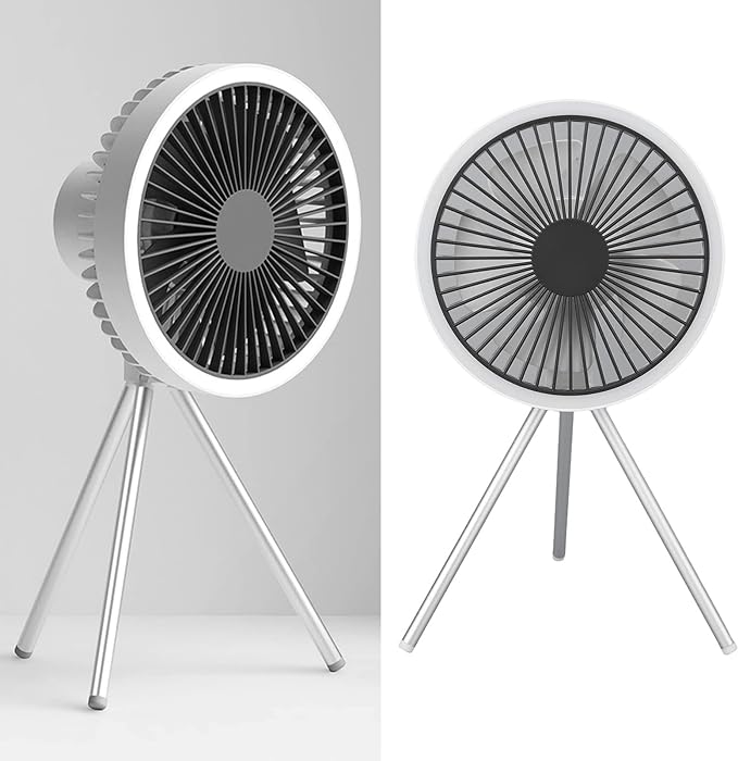 rechargeable camping fan with LED light, view 14 - MRSLM