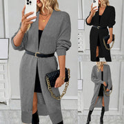 Women's long knit sweater cardigan coat - MRSLM