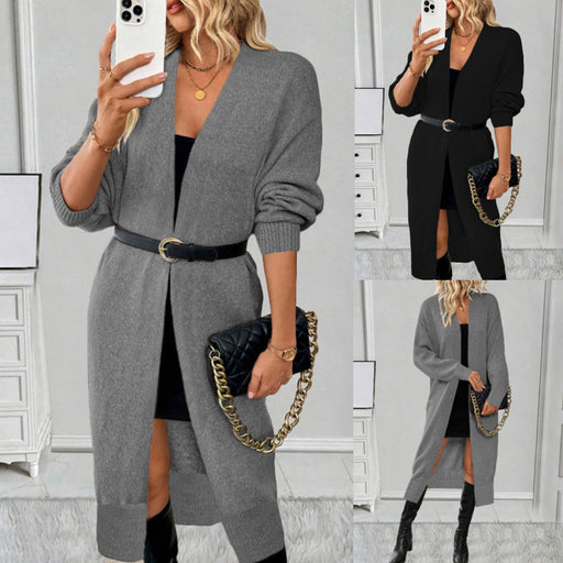 Women's long knit sweater cardigan coat - MRSLM
