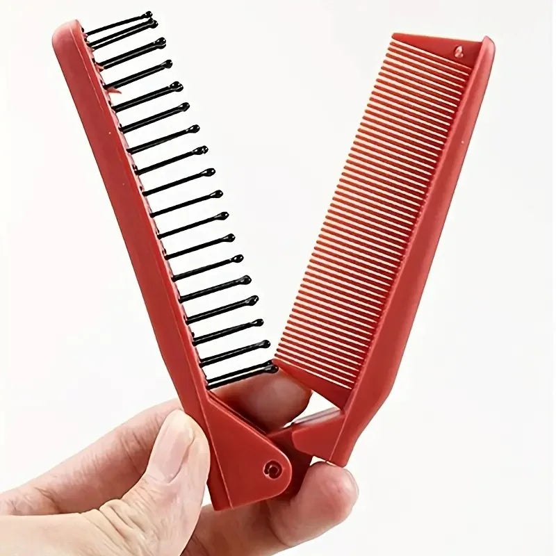mini red folding pocket comb, view 7 - MRSLM
