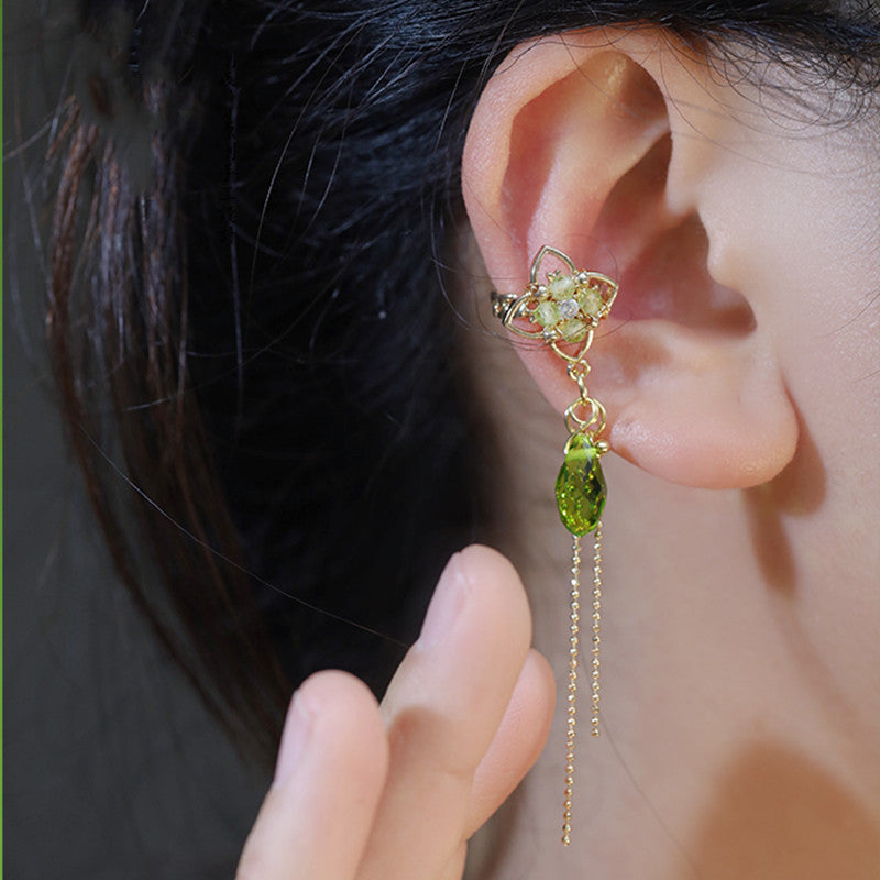 green pearl tassel ear cuff - MRSLM