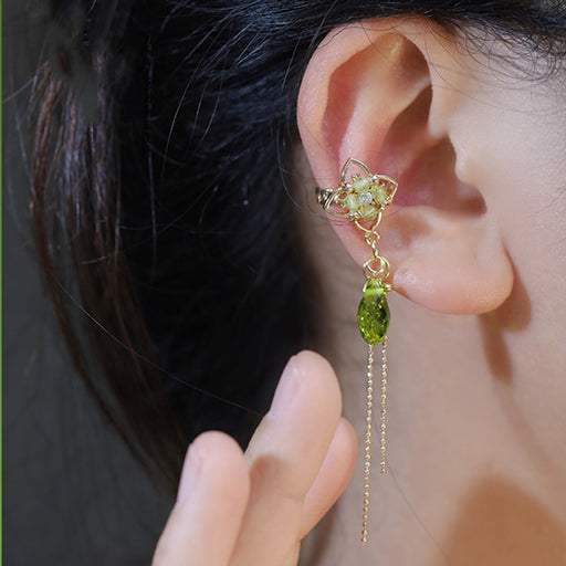 green pearl tassel ear cuff - MRSLM