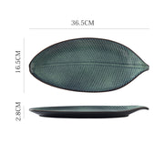 Japanese leaf-shaped ceramic plate, view 8 - MRSLM
