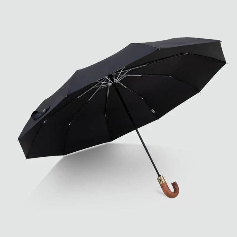 large automatic wooden golf umbrella, view 3 - MRSLM