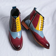 men's mixed colors leather boots - MRSLM