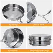 Stainless steel camping cookware set, view 5 - MRSLM