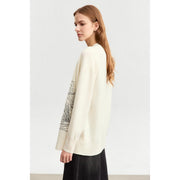 Wool V-neck embroidered cardigan, view 6 - MRSLM
