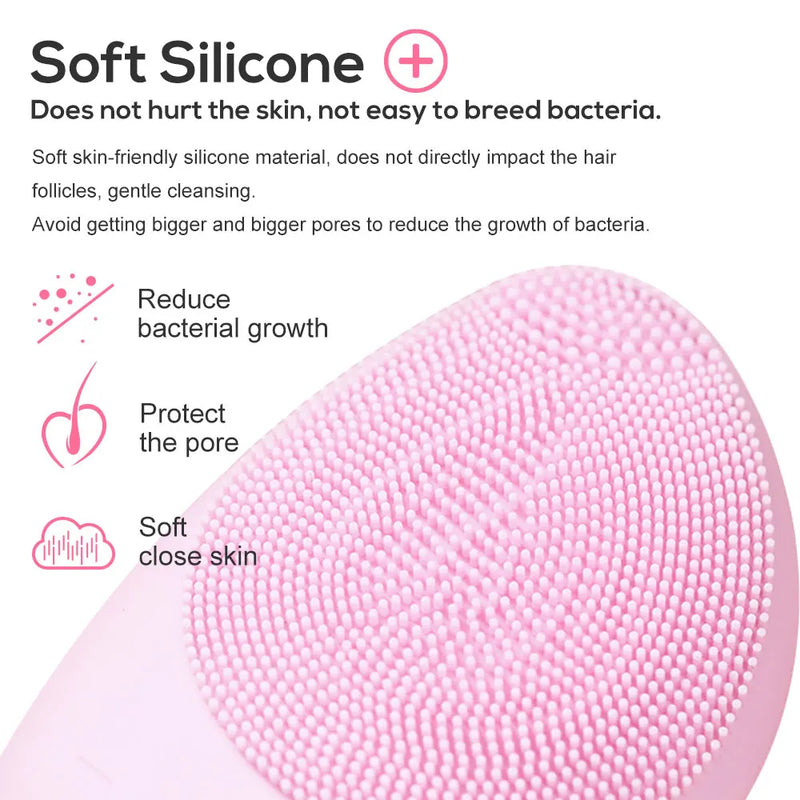 electric silicone face cleansing brush, view 6 - MRSLM