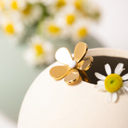 gold daisy flower open ring, view 6 - MRSLM