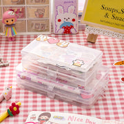 transparent kawaii stationery storage box, view 5 - MRSLM