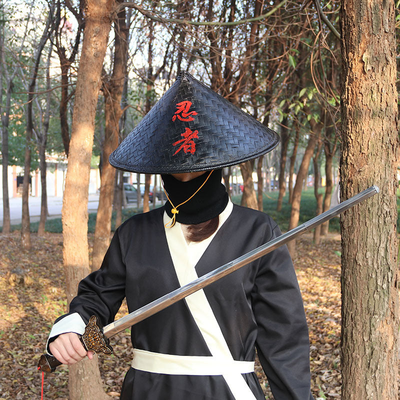 Retro black bamboo fisherman hat, view 3 - MRSLM