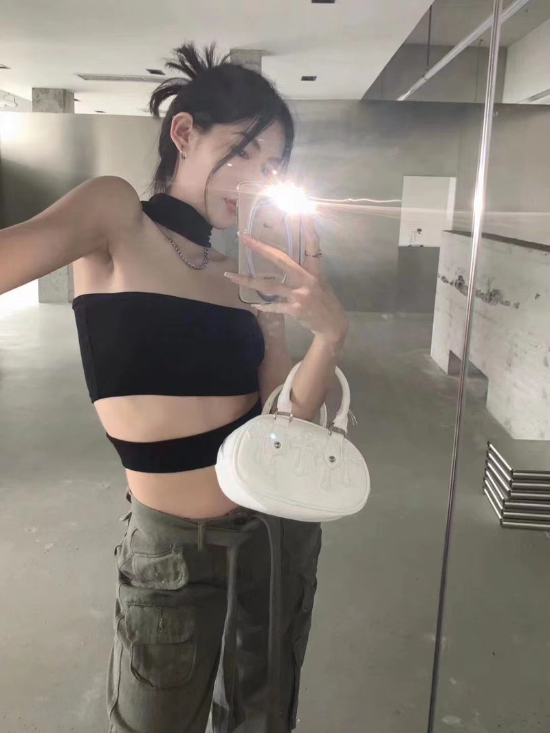 Black Strapless Inner Vest Summer Sexy