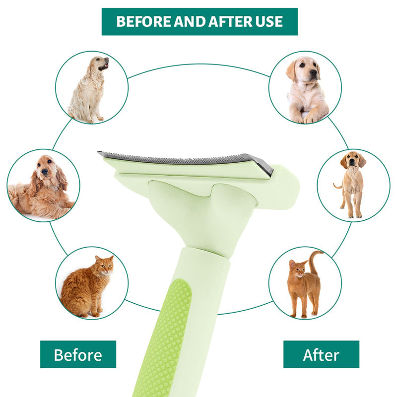 ergonomic pet grooming brush, view 6 - MRSLM