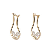 freshwater pearl earrings 925 silver, view 4 - MRSLM