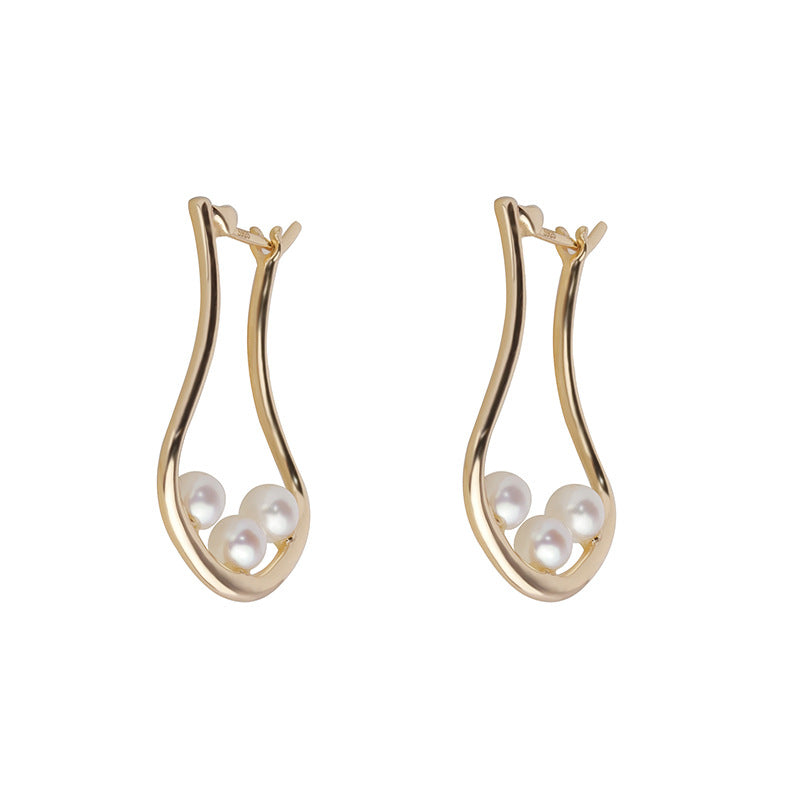 freshwater pearl earrings 925 silver, view 4 - MRSLM