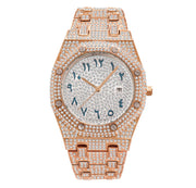 men's full stone dial calendar quartz watch, view 3 - MRSLM