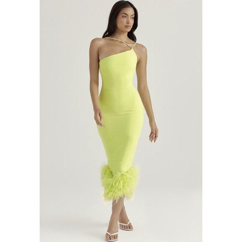 Feather midi dress, view 4 - MRSLM