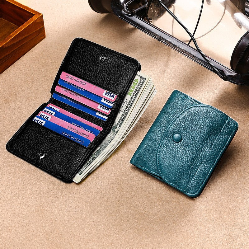 cowhide leather rfid coin pocket and card holder, view 4 - MRSLM