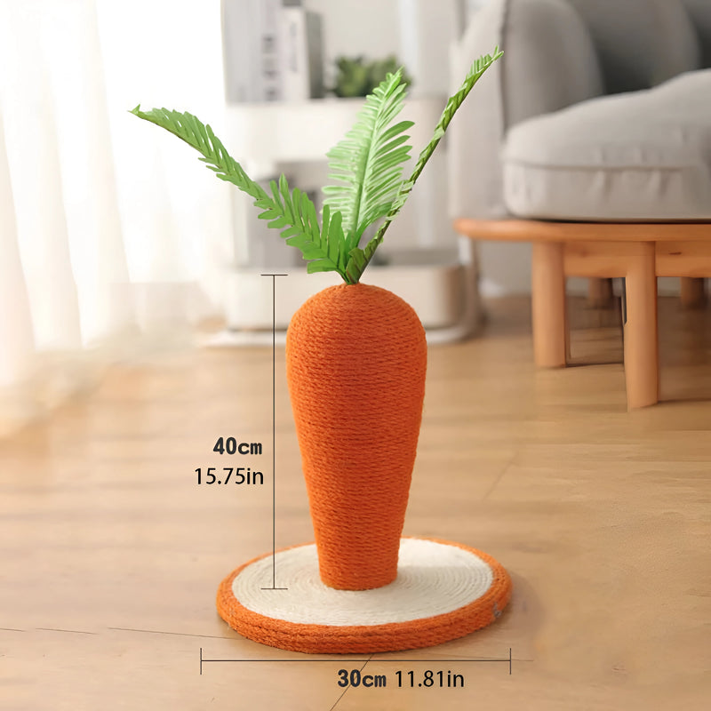 carrot cat scratching post, view 3 - MRSLM