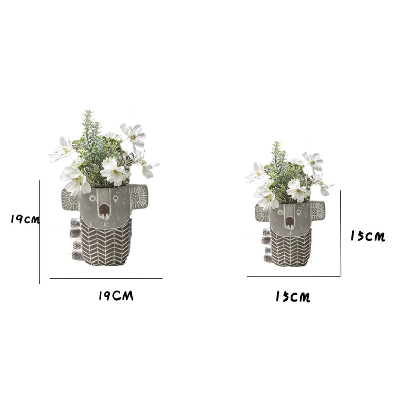 retro koala cement vase, view 8 - MRSLM