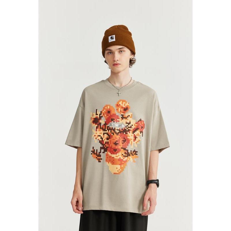metallic sunflower print T-shirt, view 2 - MRSLM