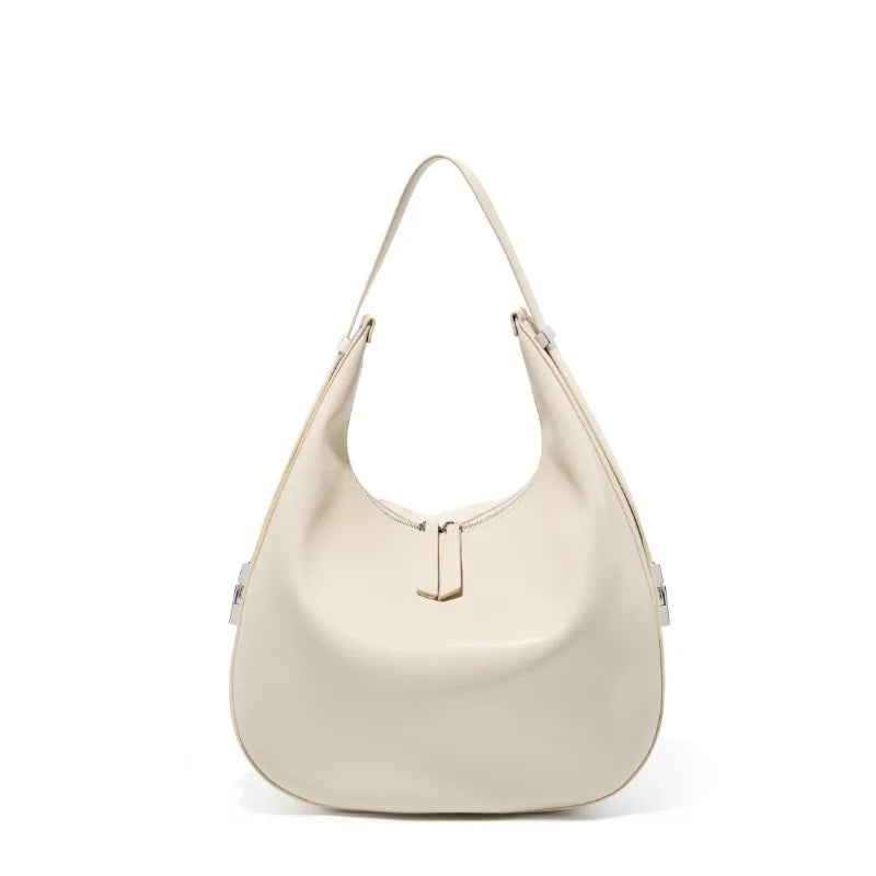 soft leather crossbody moon bag, view 3 - MRSLM