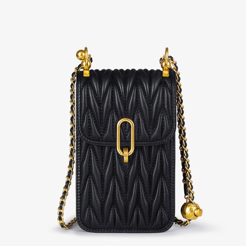 leather crossbody shoulder bag, view 3 - MRSLM