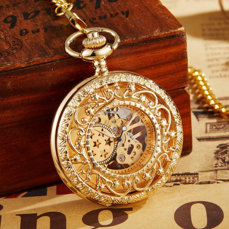 hollow carved mechanical pocket watch, view 10 - MRSLM