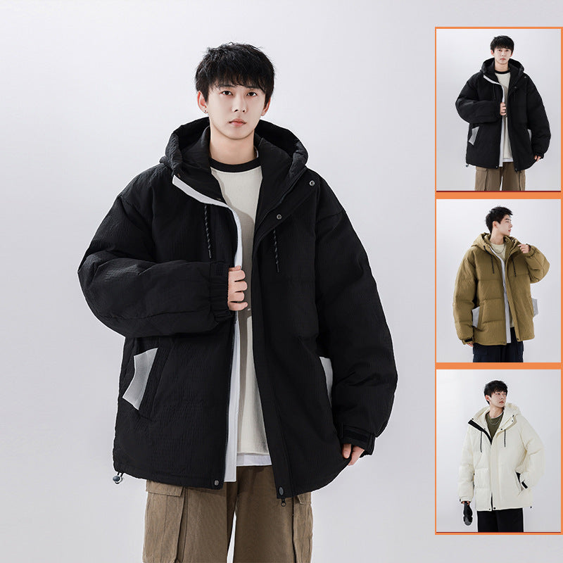 white duck down loose casual coat, view 2 - MRSLM