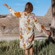 floral buttoned beach tunic dress, view 4 - MRSLM