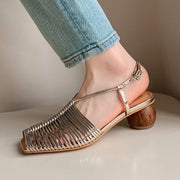 high heel leather-lined sandals, view 6 - MRSLM