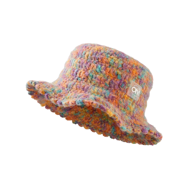 rainbow knitted wool blend beanie, view 4 - MRSLM