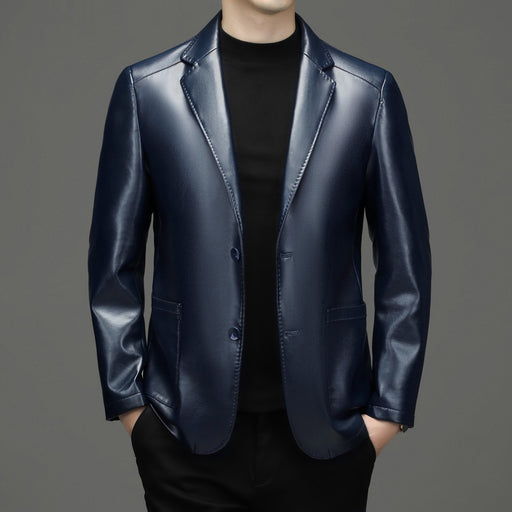 sheepskin suit collar leather jacket - MRSLM