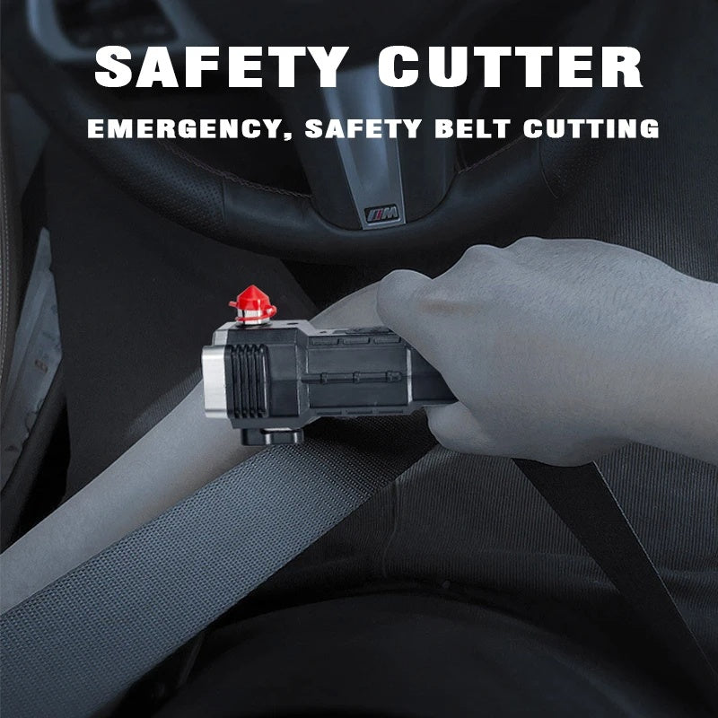 4-in-1 usb charging flashlight with safety hammer, view 12 - MRSLM