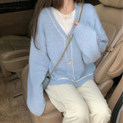 women's gentle loose knit cardigan coat, view 8 - MRSLM