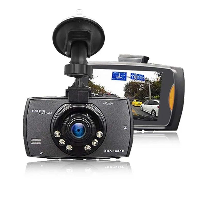 HD Car DVR with Wide-Angle Lens and Built-in Display