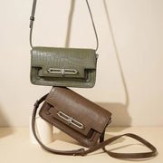 crocodile pattern shoulder bag, view 9 - MRSLM