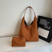 Women's suede-look slouchy shoulder bag, view 4 - MRSLM