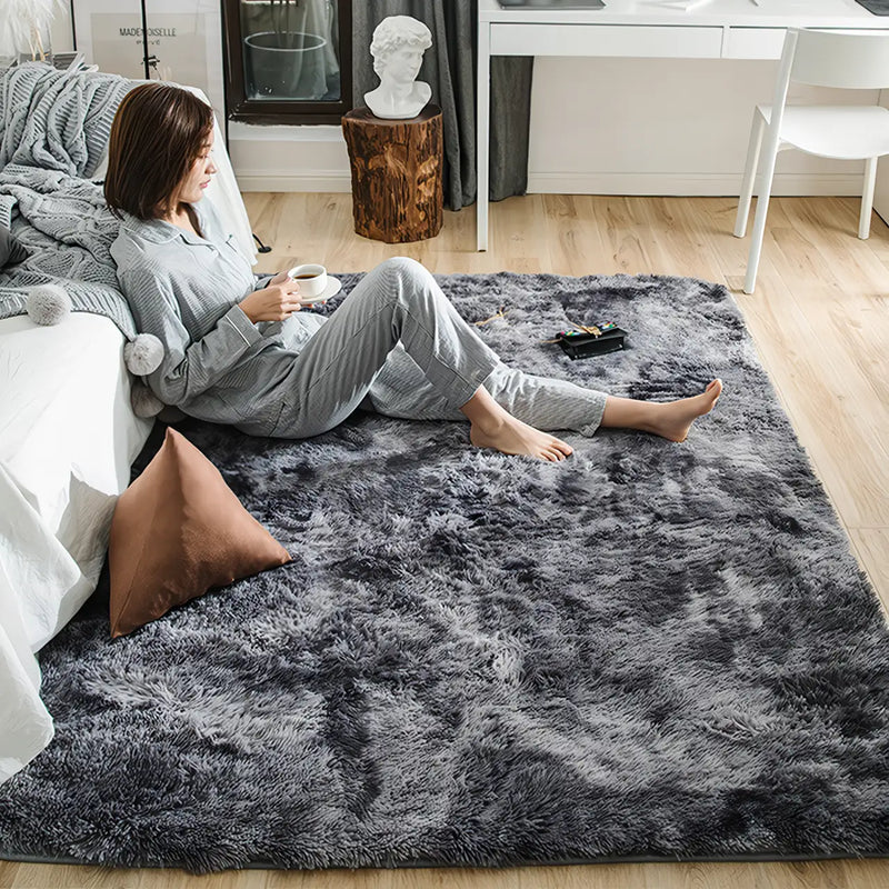 plush gray area rug - MRSLM