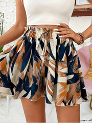 Printed elastic-waist summer shorts for women, view 5 - MRSLM