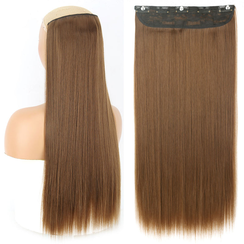 synthetic long straight clip-in hair extensions, view 6 - MRSLM