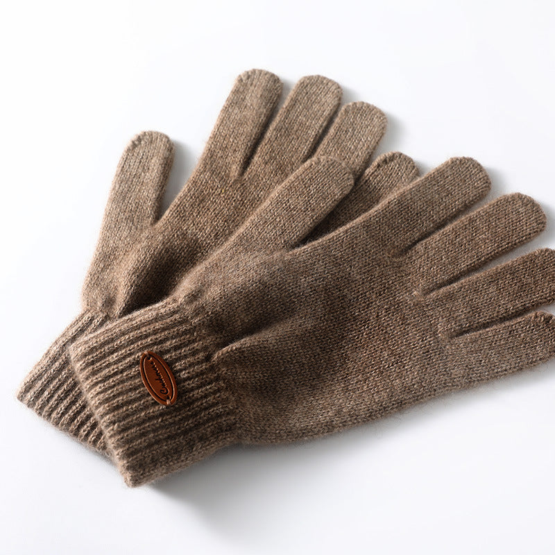 Pure cashmere knitted finger gloves, view 2 - MRSLM